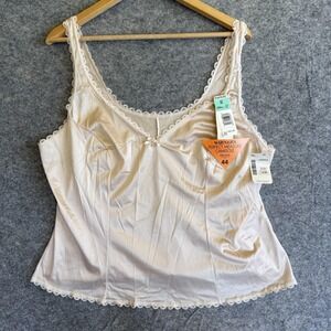 Vintage Warner's Perfect‎ Measure Camisole Womens 44 Nylon Lace Tank Top 90s NOS